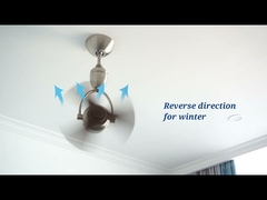 รีโมทคอนโทรลพัดลมเพดานหมุนขนาดเล็ก 14 นิ้วนิกเกิล DC ทันสมัย