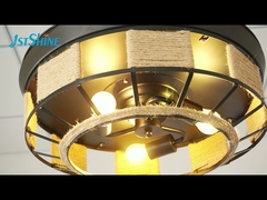 พัดลมเพดานยืดหดได้สีดำขนาด 42 นิ้วพร้อมรีโมทคอนโทรลแบบใช้แสง