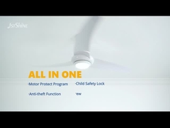 พัดลมเพดานเงียบพัดลม ABS สีขาวโมเดิร์นพัดลมเพดาน LED Dc พร้อมรีโมทคอนโทรล