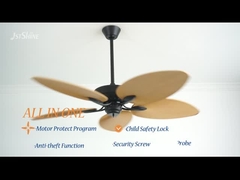 พัดลมเพดาน Tropical Style 56 นิ้ว มอเตอร์ดีซี 5 ใบพัด พัดลมเพดานพร้อมรีโมท