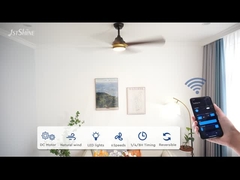 แฟนเพดาน LED 52 นิ้วโมเดิร์น พร้อมรีโมทคอนโทรล แฟน Rpm สีดําสูง