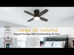 36 นิ้ว โมเดิร์น Led Invisible Ceiling Fan มินิ 4 ใบพับพลาสโฟลด์ ต่ําโปรไฟล์ดับแสง