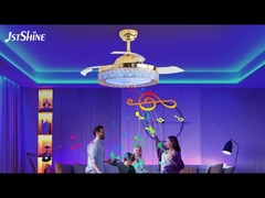 เปลี่ยนสี 3000K ลายพัดลมเพดานที่ถอดได้ สําหรับห้องนอนโรงแรม