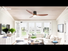 52 นิ้ว Flush ติดพัดลมเพดานแสงตกแต่งพลาสติก DC มอเตอร์