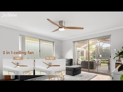2 IN 1 พัดลมเพดานด้วยระยะไกล หลังคาต่ํา ใบไม้แข็งด้วยแสง LED