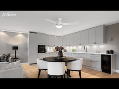 พัดลมเพดานสีขาวโมเดิร์นขนาด 48 นิ้ว พร้อมมอเตอร์ AC แค้นลากเบา