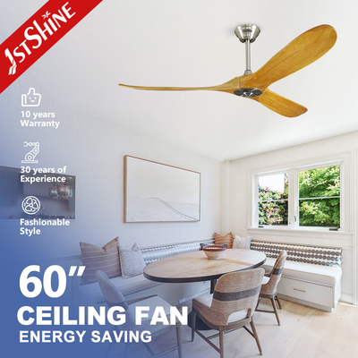 คุณภาพ  Hotel Decorative Wooden Blade Ceiling Fan With DC Motor Remote Control โรงงาน