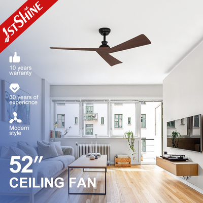 คุณภาพ  Lower Noise Sleek Black Ceiling Fan with Dark Wood Grain Blades and Remote Control Switch Type โรงงาน