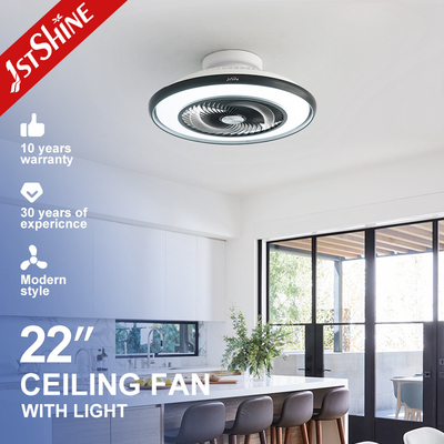 คุณภาพ  22 Inches Flush Mount Led Bladeless Ceiling Fan Low Profile Dimming Light โรงงาน