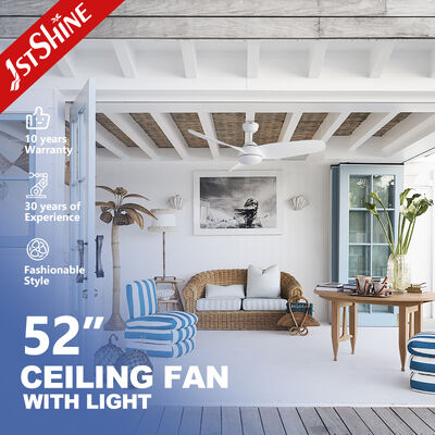 ราคาดี พัดลมเพดานพลาสติกขาวโมเดิร์นขนาด 52 นิ้ว พร้อมใบ ABS และไฟ LED ที่ประกอบด้วยมอเตอร์DCเงียบ ออนไลน์