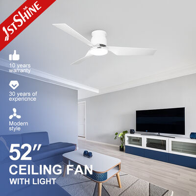 ราคาดี พัดลมเพดาน LED โปรไฟล์ต่ำ 52 นิ้ว หรี่แสงได้ พร้อมใบพัด ABS และรองรับอุปกรณ์อัจฉริยะ ออนไลน์
